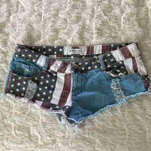Patriotic jean shorty shorts aka daisy dukes size XS